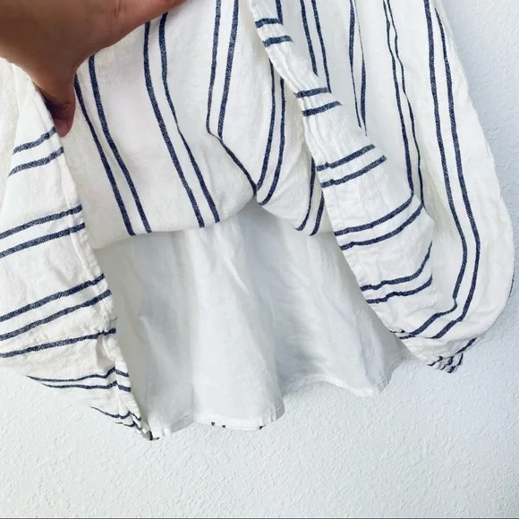 Old Navy XS Striped Linen Blend Fit & Flare Swing Boho Side Zip Dress - Picture 7 of 8